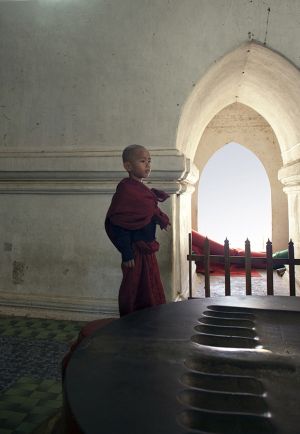 Child Monk at Ananda Temple  Bagan  Myanmar